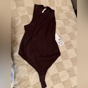 Lululemon high neck bodysuit NWT Sleeveless Brown Bodysuit